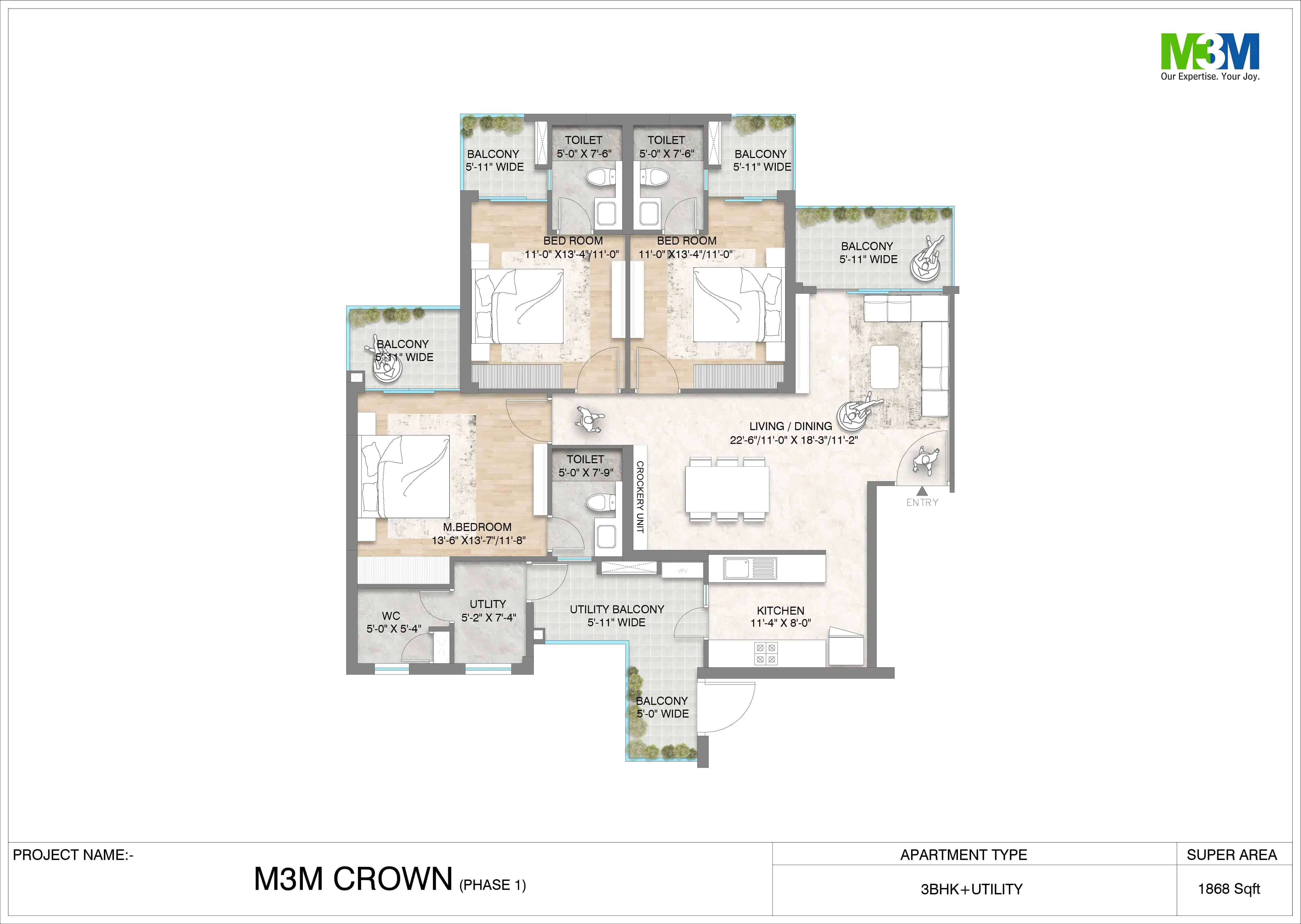 M3M Crown Floor Plan